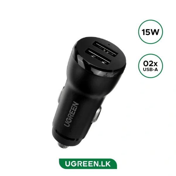 UGREEN 15W Dual USB Port  Car Charger - CD215 - 60710 - 1 Year Warranty
