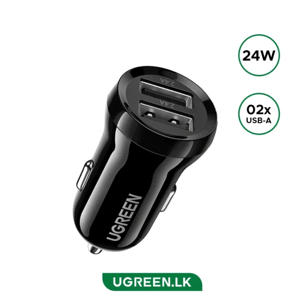 UGREEN 24W Dual USB A Car Charger - ED018 - 50875 - 1 Year Warranty