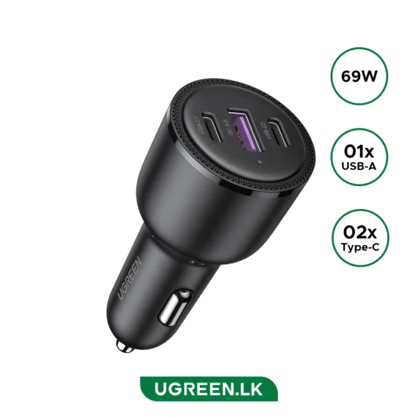 UGREEN 69W Car Charger - CD239 - 20467 - 1 Year Warranty