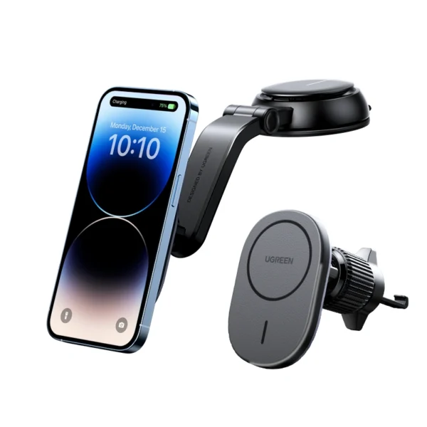 UGREEN Magnetic Car Holder With Wireless Charger A/C and Dashboard - CD345 - 15120 - 1 Year Warranty