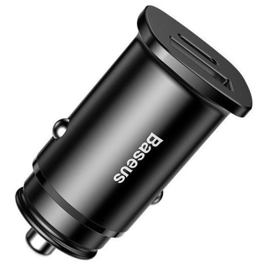 Baseus Square Metal 30W A+C PPS Car Charger  Black - CCALL-AS01 -1 Year Warranty