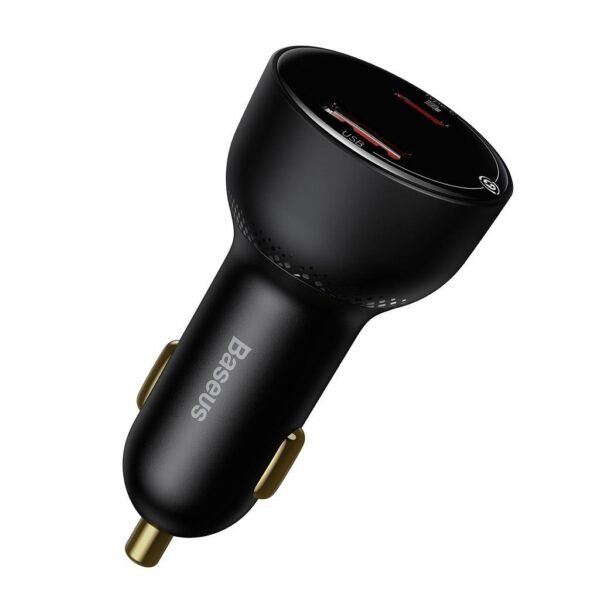 Baseus 100W Superme Digital Display  PPS Dual Quick Charger Car Charger Black - CCZX-01- 1 Year Warranty